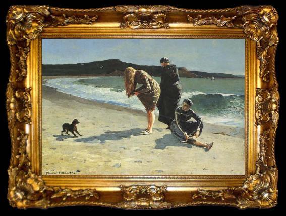 framed  Winslow Homer Eaglehead,Manchester,Massachusetts (High Tide:The Bathers) (mk44), ta009-2
